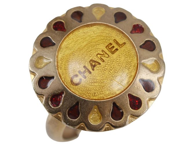 Bague Motif Fleur Plaqué Or Chanel