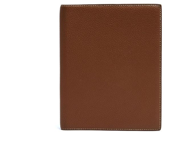 Hermès Wochenplaner Notizbuch aus goldenem Leder Kamel