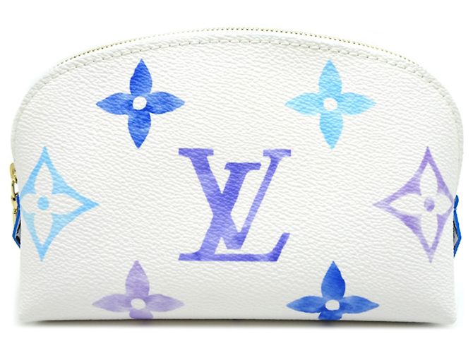 Kosmetiktäschchen PM Louis Vuitton Weiß Blau