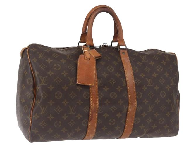 LOUIS VUITTON Bolsa Boston Monogram Keepall 50 M41426 Auth LV am10039 Monograma