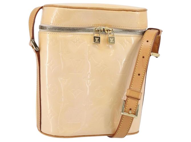 LOUIS VUITTON Bolsa Vertical Vernis Sullivan Rosa Malvavisco M91298 Auth 160430
