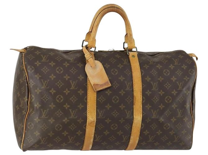 LOUIS VUITTON Bolsa Boston Monogram Keepall 50 M41426 LV Auth 158283 Monograma