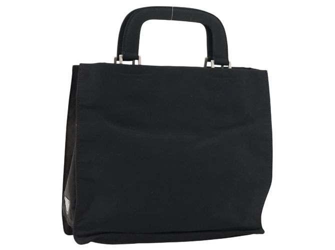 PRADA Handtasche aus Nylon Schwarz Silber Auth 159055