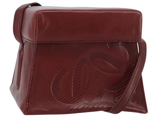 LOEWE Borsa a Spalla Anagram Pelle Rossa Oro Auth 160470 Rosso D'oro
