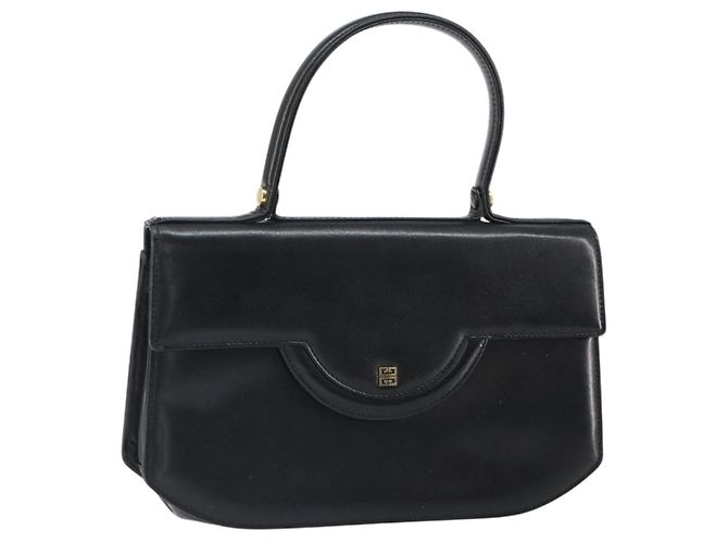 Bolsa de mão GIVENCHY em couro preto e dourado Auth bs32122