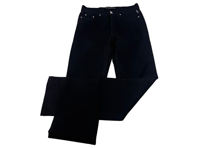 Vintage Versace Canvas-Hose Schwarz