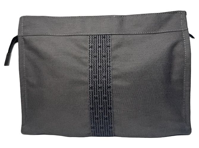 Vintage Hermès Paris Clutch Anthrazit Schwarz Anthrazitgrau