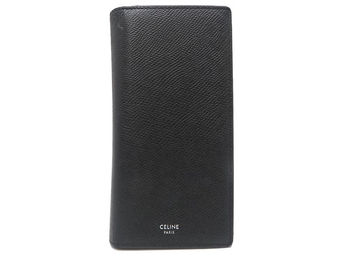 Céline Celine Men's Long Bi-Fold Wallet Black