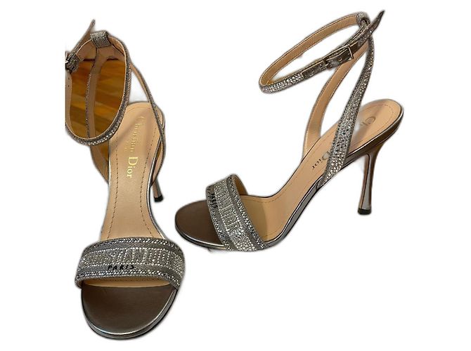 Dior Dway Silberne High Heels Weiß