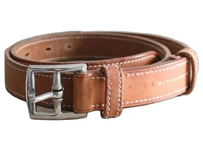 Hermès brauner Ledergürtel Größe 36 Kamel