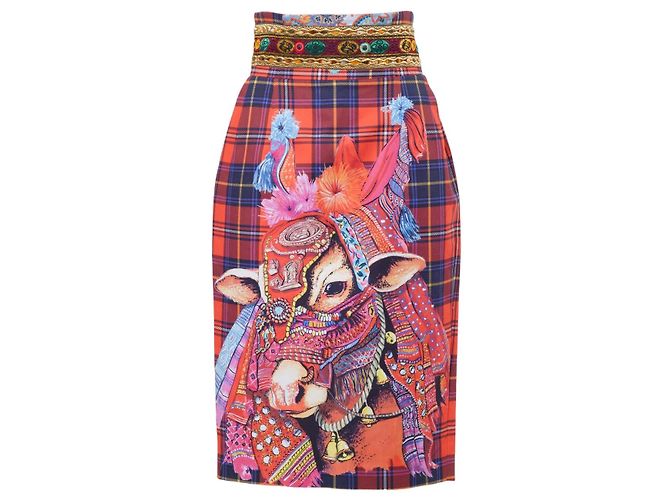 Autre Marque Saia lápis estampada Stella Jean Rosa