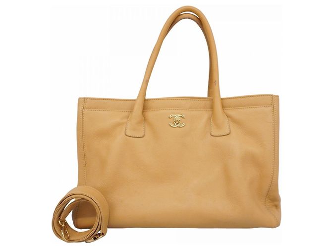 Chanel Executive Leather Tote Bag Light brown