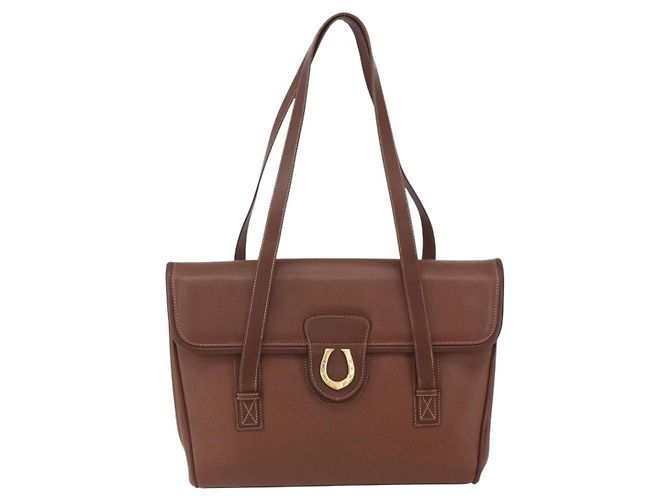 Borsa tote in pelle vintage Gucci Marrone