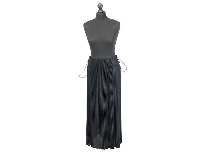 Balenciaga Midi Rock schwarz plissiert