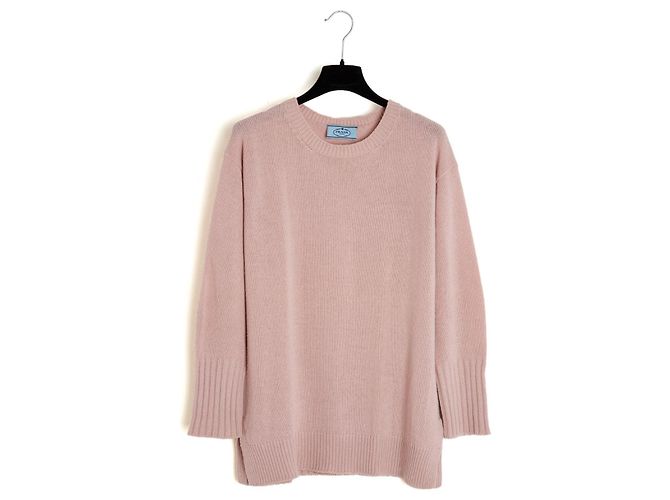 Prada Oversized Pullover FR36 IT40 Oversized Baby Pink Woll-Kaschmir Pullover UK8 US6 