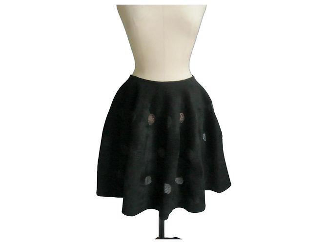 Alaïa Nova saia rodada preta T42 com etiqueta Preto
