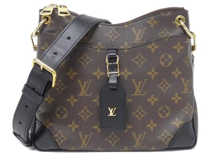 Louis Vuitton Monogram Odeon PM Shoulder Bag Brown Black
