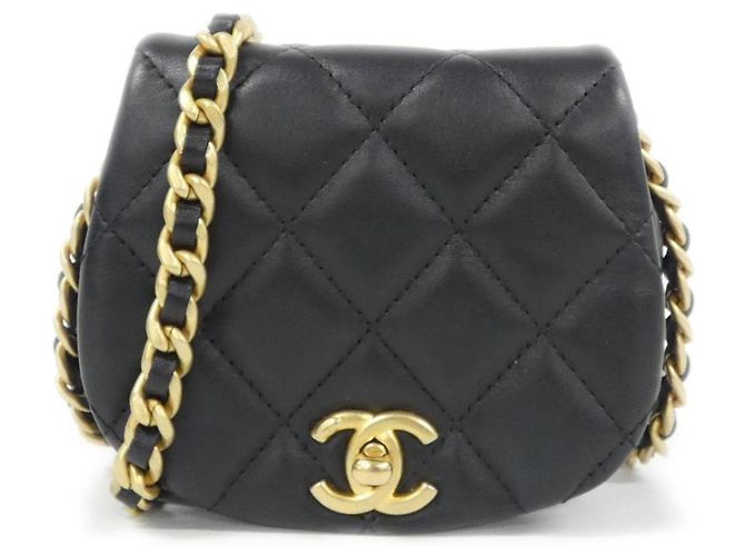 Bolsa de ombro com corrente Chanel AP2344 Preto