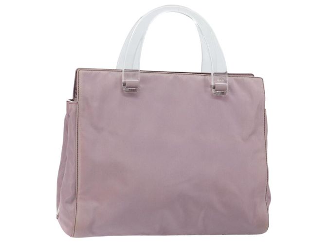 PRADA Sac à main en nylon lavande argent authentique 159273 Argenté