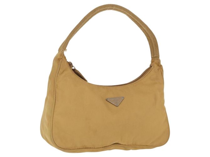 Bolso de mano de nylon PRADA amarillo Auth 159602