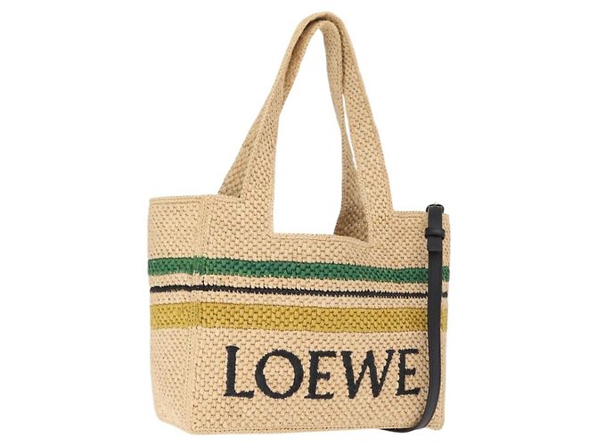 Sac à main LOEWE Raffia 2way Beige Or Auth BA9225V Doré