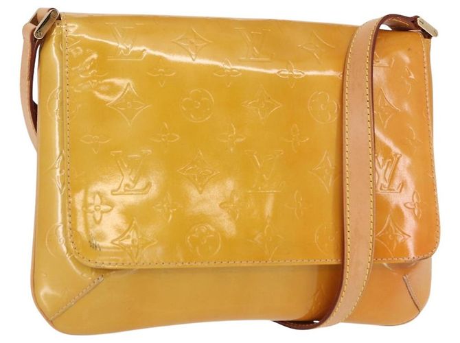 LOUIS VUITTON Bolsa Thompson Street Monogram Vernis Bege M91301 LV Auth gh1566
