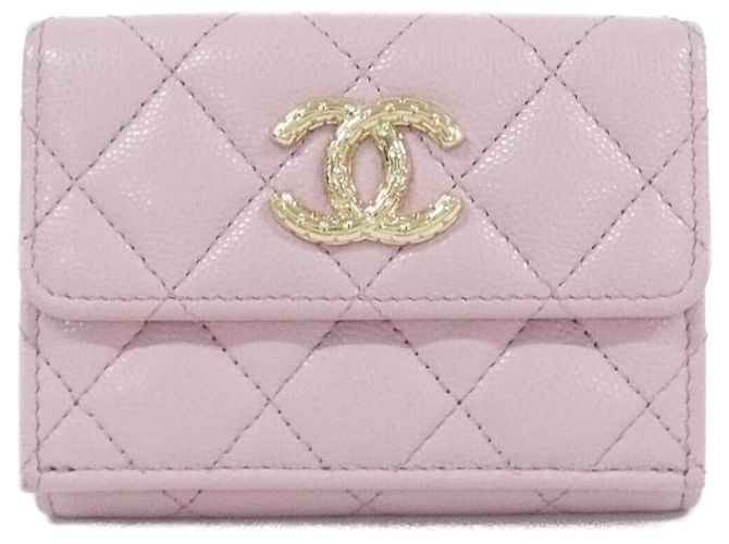 Billetera plegable rosa Chanel AP4084