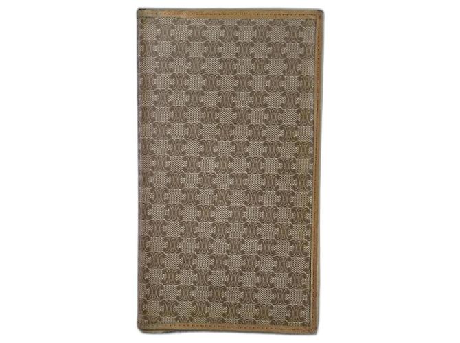 Cartera Céline de lona recubierta triomphe Beige