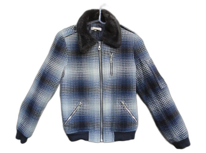 Paul & Joe Winterjacke aus blauer Wolle