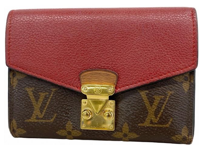 Cartera Pallas Compacta Tri-fold Monograma Louis Vuitton Castaño Fucsia
