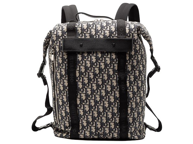 Dior Blue Oblique Canvas Safari Backpack Navy blue
