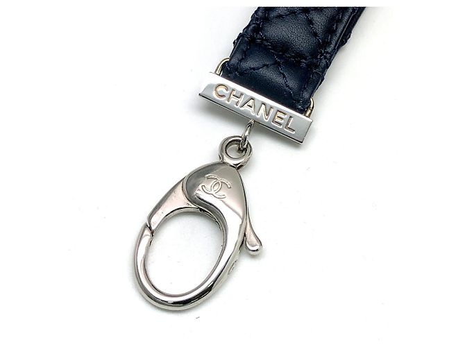 Portachiavi Chanel Matelassé Blu Navy