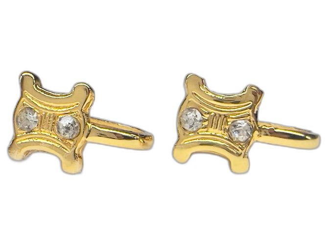 Boucles d'oreilles Triomphe en strass doré Céline