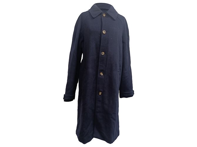 Apc A.P.C. Ethan Mantel aus marineblauer Wolle