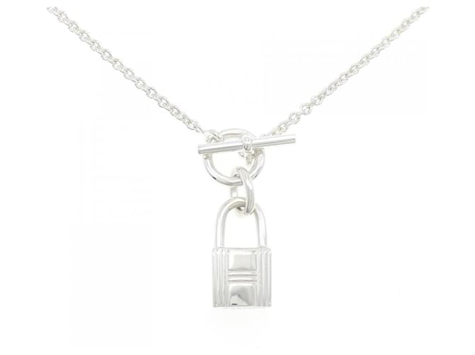 Hermès Amulette Cadena 925 Silver Necklace Silvery Metallic 