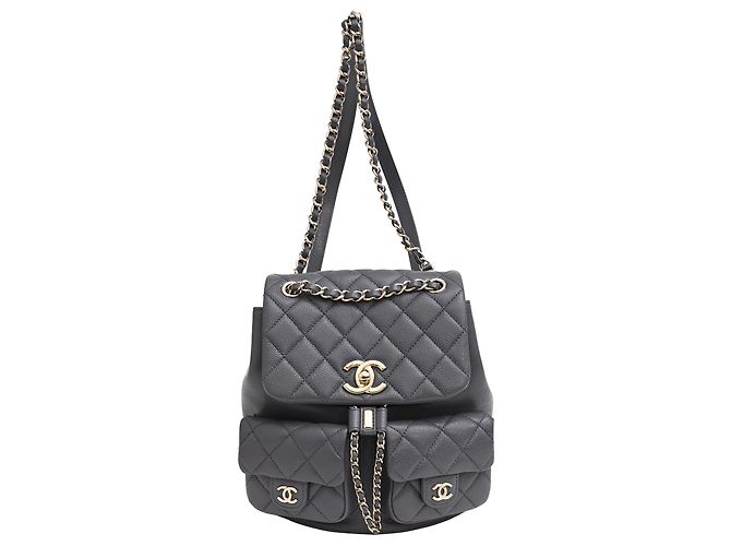 Timeless Chanel Medium Duma Backpack in Grey Leather