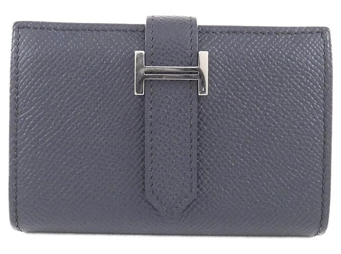 Portefeuille Mini Epsom Béarn d'Hermès Bleu