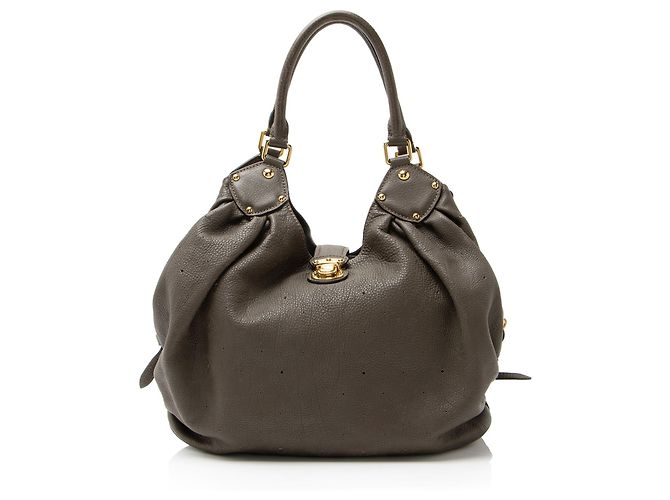 Louis Vuitton Mahina Leather L Hobo Brown