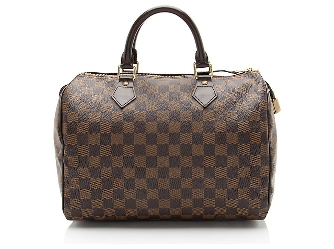 Bolsa Speedy 30 Damier Ebene da Louis Vuitton Marrom