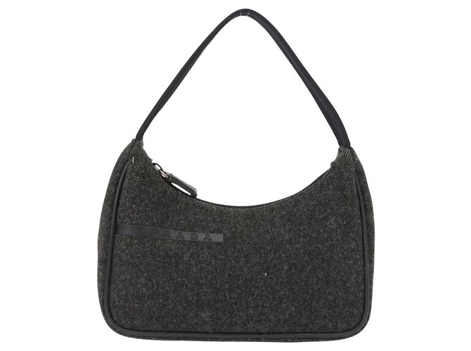 Prada Re-Edition 2000 Hobo Wool Brown