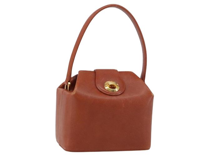 Sac à main GIVENCHY en cuir marron doré Auth 159082