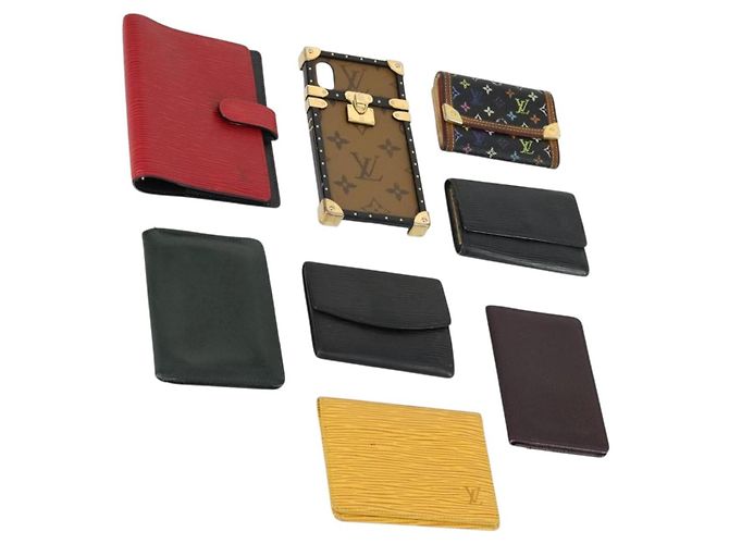 LOUIS VUITTON Epi Key Case 8 sets Red Yellow black LV Auth 160332
