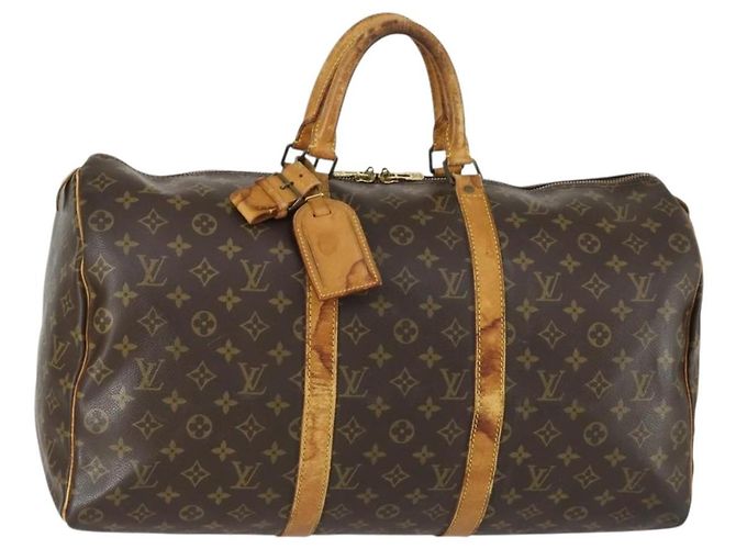 LOUIS VUITTON Bolsa Boston Monogram Keepall 50 M41426 LV Auth 156961 Monograma