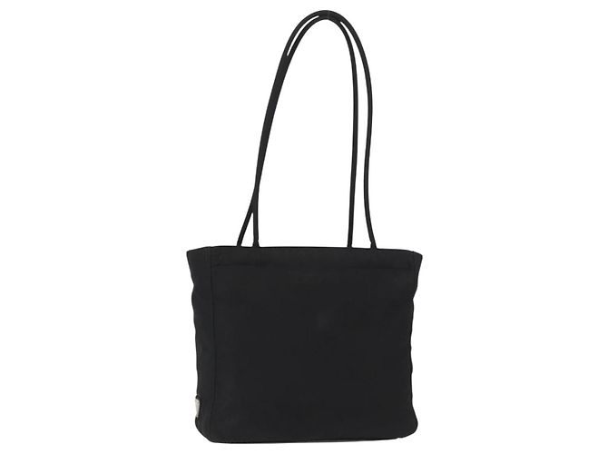 Borsa Tote Prada in nylon nero argento Auth gh1544