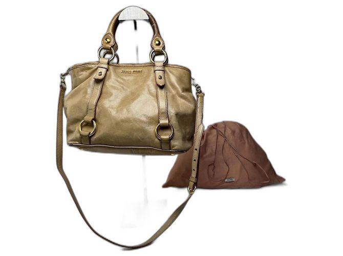 Vintage Miu Miu 2Way Lederhandtasche Gold