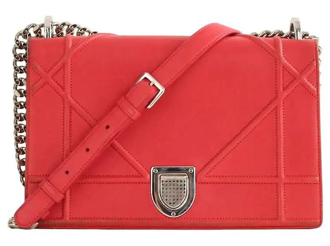 Borsa a Spalla Diorama in Pelle Rossa Rosso 