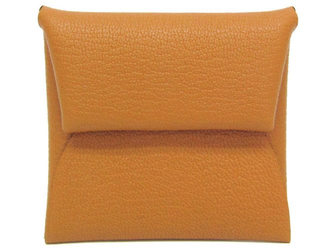 Hermès Hermes Bastia Chevre Leather Coin Purse Brown