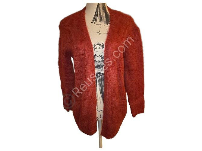 Fluffy Des Petits Hauts Gilet - Brick / Rust color