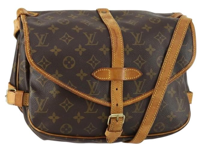 Bolsa Saumur Louis Vuitton em Canvas Monogram Marrom