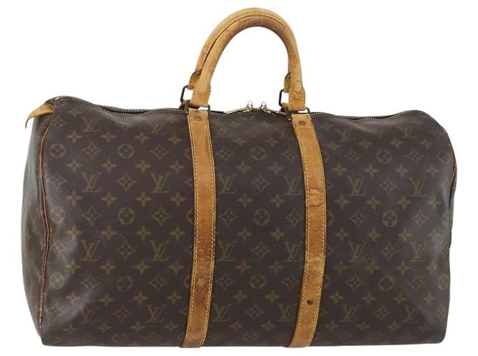 LOUIS VUITTON Bolsa Boston Monogram Keepall 50 M41426 LV Auth 158350 Monograma